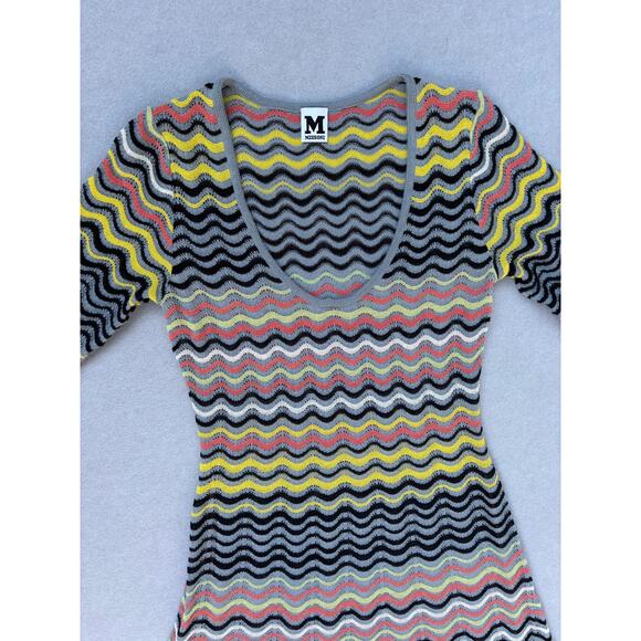 M Missoni Multicolor Wave Patterned Knit Midi dress Approx size IT 38 Small - Picture 7 of 9